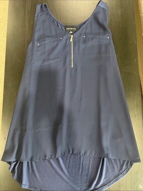 Fortune + Ivy Lightin Zip Mixed Material Blouse